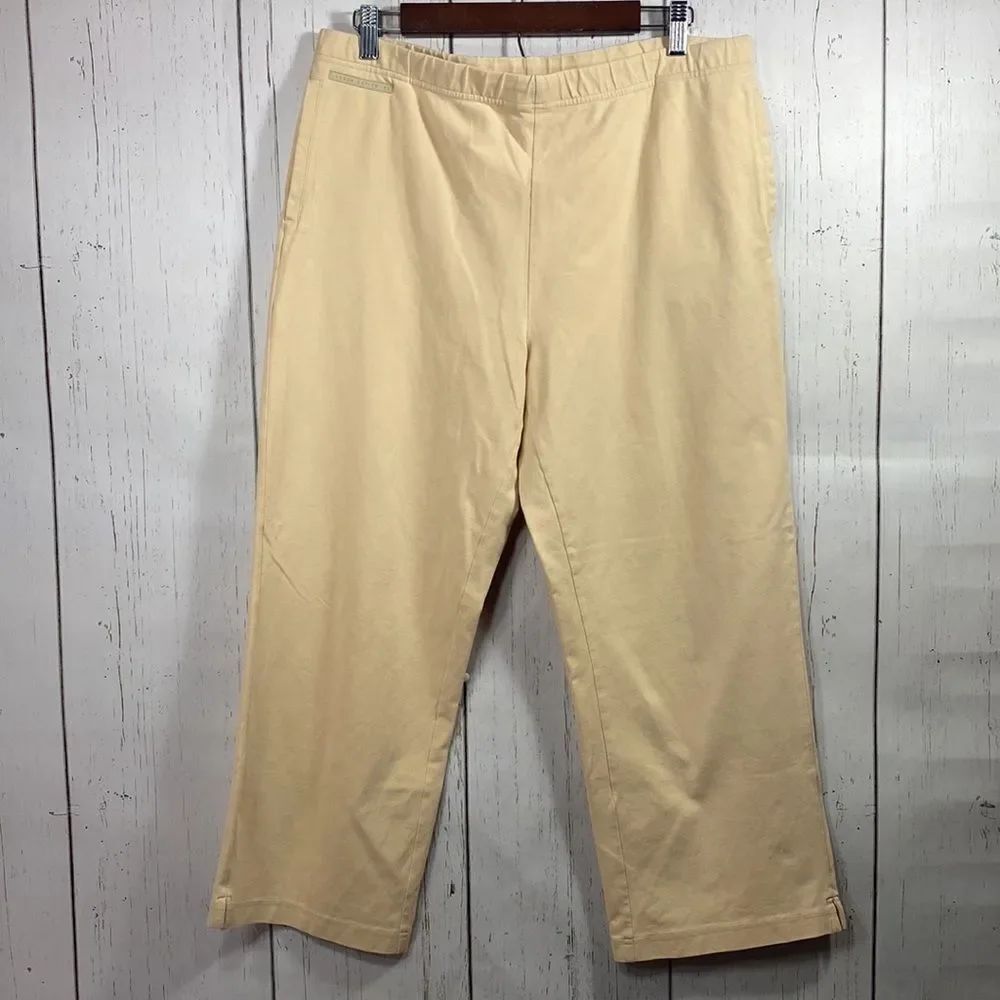 Lauren Active Ralph Lauren Cream Drawstring Capri Pants Size L Athleisure Casual - Picture 5 of 16